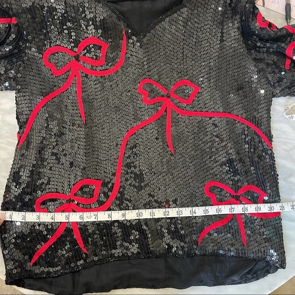 Sequin Black and Red Top - Picture 11 of 11